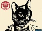 an image of a black and white cat wearing a suit and tie
