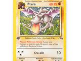 a close up of a pokemon card on a white surface
