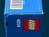 a blue box that has a lego figure inside of it