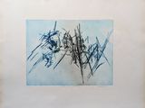 an image of a blue and white drawing of a plant