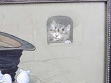 a picture of a painting of a cat in a hat