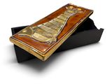 an image of a wooden box with a musical instrument inside of it