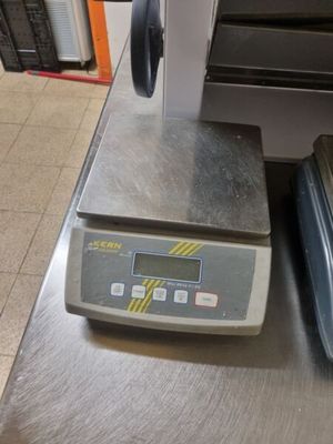 an image of a digital scale on a kitchen counter