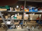 many boxes and boxes on the shelves in the room
