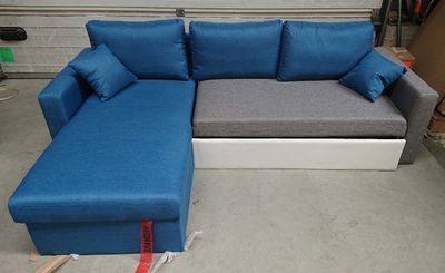 Canapé d'angle convertible reversible OWENS bicolore , compo…