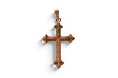 a wooden cross on a white background