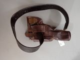 a brown leather belt with a brown buckle on it