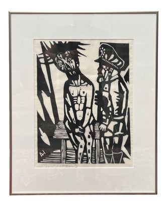 une image représentant un dessin en noir et blanc de deux personnes