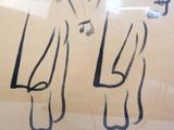 a drawing of a man in a suit and tie