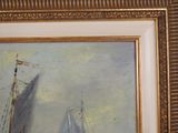 a picture of a painting of a sailboat in the water
