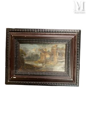 peinture sur le mur d'une pièce représentant un château