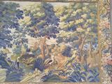 a tapestry with a picture of a deer in the woods