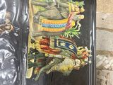 a black case with a picture of a man riding an elephant on it
