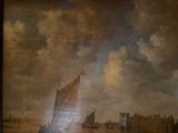 a picture of a painting of a boat in the water