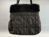 sac fourre-tout matelassé avec doublure et bordures en simili-cuir