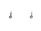 une paire de boucles d'oreilles en argent sur fond blanc, avec un fond blanc
