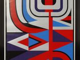 une image représentant une affiche aux couleurs rouge, blanc et bleu