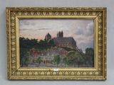 une image représentant un tableau d'un château au sommet d'une colline