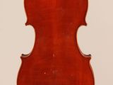 an old violin with a wooden back and a long neck