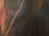 painting of a man in a black robe holding a cane
