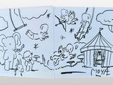 a picture of a book with a drawing on it