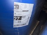 a large blue barrel with a price label on it
