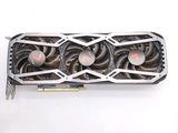 a close up of a video card that is on a white surface