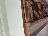 a picture of a window with a curtain on it