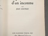 an open book with a black and white title on it