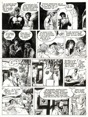 une bande dessinée en noir et blanc avec une autre bande dessinée au milieu