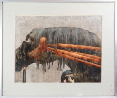 Jacques WILLAUMEZ (XX), "Encolure du Cheval Herse", encre et…