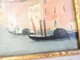 a picture of a painting of a boat in the water