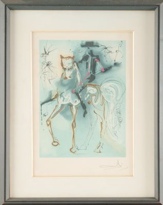an image of a painting of a man riding a horse