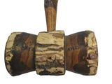 a wooden mallet with a wooden handle on a white background