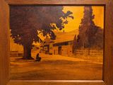 une photo d'un tableau représentant un homme assis sous un arbre