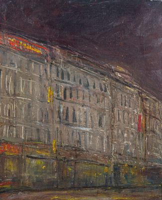 Erich SCHMID (1908-1984) Façades la nuit, 1976 - Photo 1