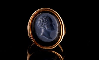 Bague d'Homme en Or Jaune avec Intaille Antique - Photo 1