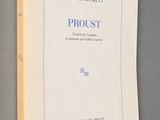 the front cover of the book proustt, with the title in blue on it