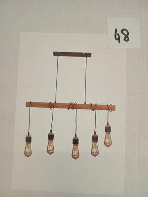 @@@ 1 suspension industriel bois 5 ampoules déco - NEUF EN C…
