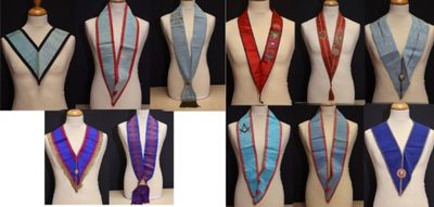 Ensemble de 10 cordons divers en tissu moiré
