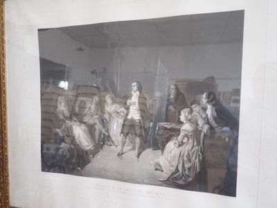 SCHILLER A la cour de Weimar, gravure, 55 x 67cm (rousseurs)