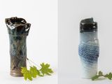two different types of vases on the left and on the right