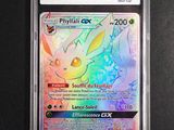 a close up of a pokemon card in a plastic case