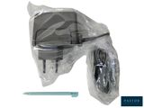 a plastic bag that has a charger and a cord in it