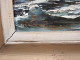 a picture of a painting of a boat in the water