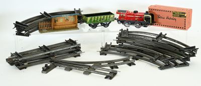 HORNBY, et JEP, échelle 0, petit train mécanique avec un lot de rails  - Photo 1