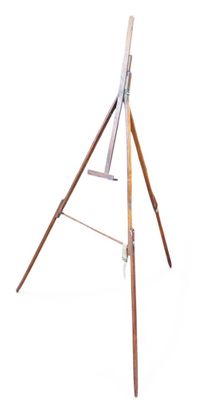 CHEVALET DE VOYAGE en bois à piétement tripode.