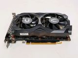 a close up of a video card on a white surface