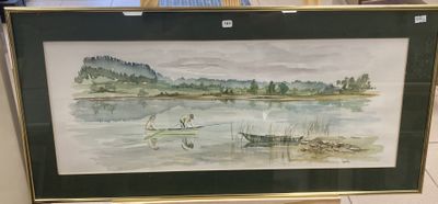 a picture of a painting on display in a room