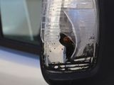 a close up of the side view mirror of a car